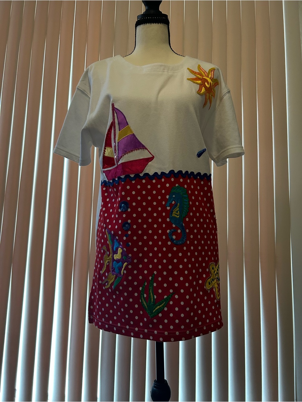 Bechamel White & Red Nautical Appliqué Tee